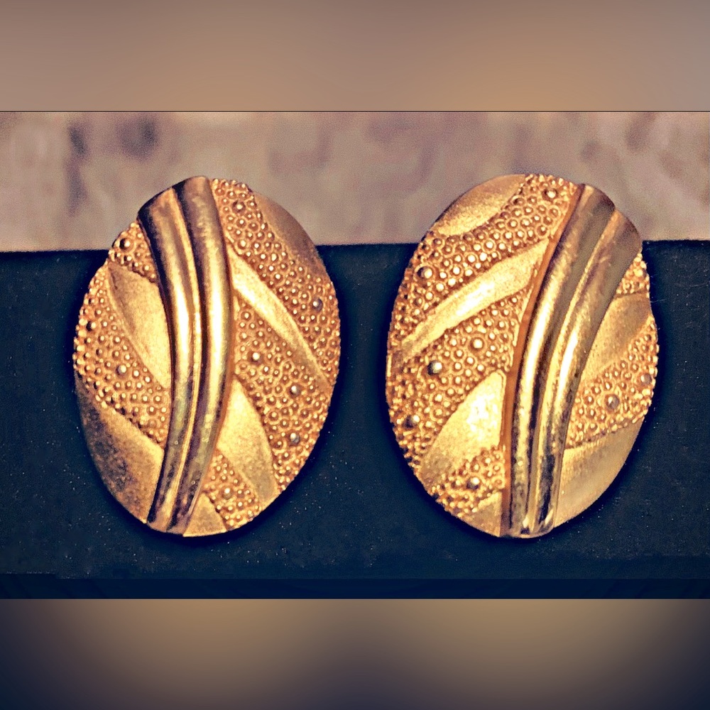 Golden Vintage Monet clip on earrings